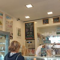 Vegan options clearly marked at Fruit & Ice Cream Factory in Genoa