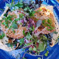 Jackfruit crab cake at Om Sabor in San Francisco