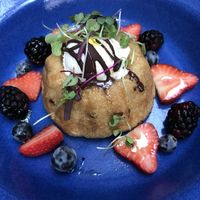 Lavender cake  at Om Sabor in San Francisco