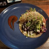 Hibiscus tacos  at Om Sabor in San Francisco