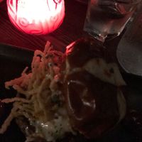 BBQ burger. at Om Sabor in San Francisco