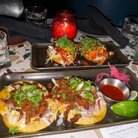 Carne Asada Tacos and Ceviche Tostadas at Om Sabor in San Francisco