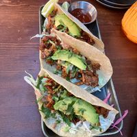 Al Pastor tacos. These avo slices were thinner than my patience at Om Sabor in San Francisco