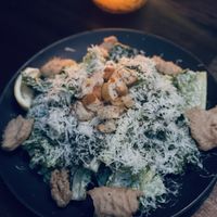 Caesar salad with added “chicken"  at Om Sabor in San Francisco