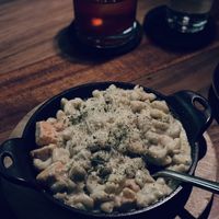 Pesto mac and cheesee  at Om Sabor in San Francisco