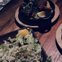 Caesar salad and chikn paella  at Om Sabor in San Francisco
