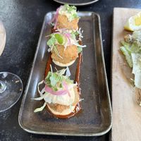 Crab arancini  at Om Sabor in San Francisco