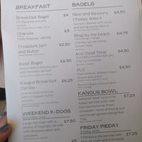 menu changes weekly at Kangus Coffee in Kirkcaldy