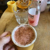 Beetroot latte  at Kangus Coffee in Kirkcaldy