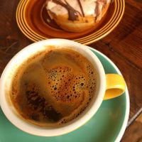 Coffee and donut at Kangus Coffee in Kirkcaldy