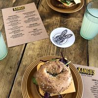 PLC Vegan Bagel. Delish!!  at Kangus Coffee in Kirkcaldy