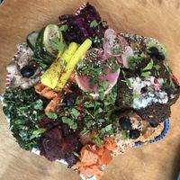 Sharing ‘hand’ - so much food!!  at Falla in Gdansk