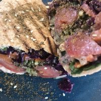 The falafel wrap - bursting at the seams with fillings!  at Falla in Gdansk