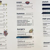 Menu at Falla in Gdansk