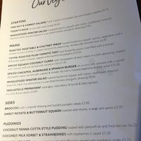 Vegan Menu!!! at The Honey Bee in Wilmslow