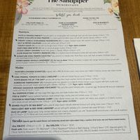 Supposed menu  at The Sandpiper in Ormskirk