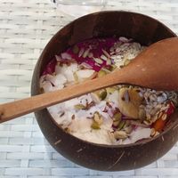 Dragonfruit smoothie bowl at Bamboo Cafe in 