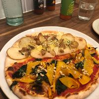 Patata and Zucca half and half with vegan cheese. at 11 Inch Pizza in Melbourne