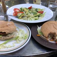Mexican bean burgers (half eaten, forgot to take photo straight away) and avocado salad at Brockhill Cafe Restaurant in Hythe