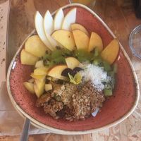 Fruit, yoghurt and muesli bowl.  at Andrea's Brunch in Tarifa