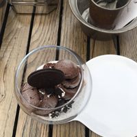Vegan chocolate icecream at Bistro Floyd in Antalya