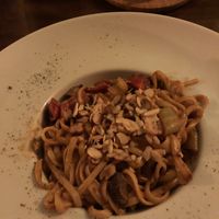 Vegan noodles with peanut butter sauce  at Bistro Floyd in Antalya
