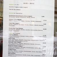 Changing lunch menu. I had the carrot ginger soup to take away. It was very tasty but not spicy. You can ask for the chili topping, if you like it more firey at Suppenwirtschaft in Vienna