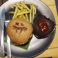 Vegan hamburger at ELPI Vegan Resto in General Santos