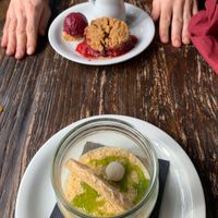 Coconut and lime posset and crumble at George and Dragon in Penrith