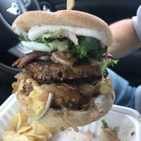 The Mugshot burger. £7.50  at Petit Poirot's Vegan Comfort Food in Bridgend