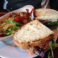 chickun bruschetta sandwich at Ethos Vegan Kitchen in Winter Park