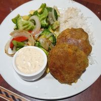 Vegan crab cakes, amazing! at Ethos Vegan Kitchen in Winter Park