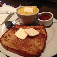 French Toast:
Two slices of French Toast dusted with cinnamon-sugar. Includes choice of side. $7.50   at Ethos Vegan Kitchen in Winter Park