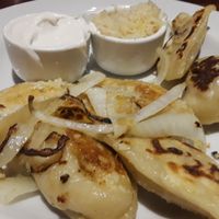 Pierogies; at the time they were served under a limited time but I hope they add them as a permanent menu option at Ethos Vegan Kitchen in Winter Park