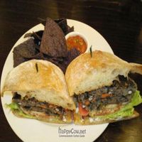 Samson Burger (grilled black bean burger) at Ethos Vegan Kitchen in Winter Park