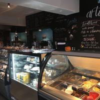 Inside cafe  at Affogatto Cafe + Gelato in Huntsville