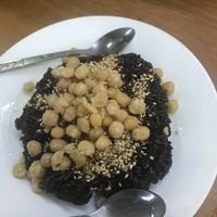 Black rice with chickpeas and seasame  at Mogok Daw Shan Noodle in Mandalay