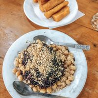 Sticky rice with fried tofu at Mogok Daw Shan Noodle in Mandalay