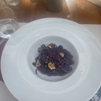 Blueberry pasta  at Bistrot Muralto in Como