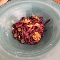 Tagliatelle mit blaubeersoße und Nüssen  at Bistrot Muralto in Como