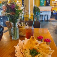 Baba Ghanouj with pita, pickled beets, & pickled turnips. at Gypsy Queen in Asheville