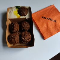 Falafel balls with houmous and amla at FLFL in Groningen