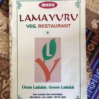 Menu at Lamayuru Restaurant in Leh