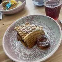 Bacon waffles with Maple Syrup at 269 Vegan in Perth