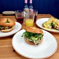 Reuben bagel, no tuna bagel and tofu florentine at 269 Vegan in Perth