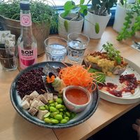 Poke bowl and scramble tofu with chilli jam. at 269 Vegan in Perth