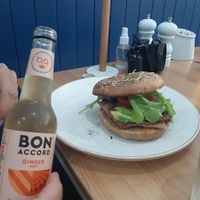 "Bacon" bagel with avocado at 269 Vegan in Perth