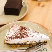 banoffee pie and mint chocolate brownie at 269 Vegan in Perth