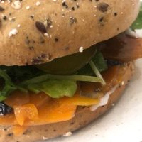 Carrot lox bagel at 269 Vegan in Perth