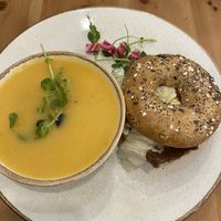 Soup and LGBT bagel  at 269 Vegan in Perth